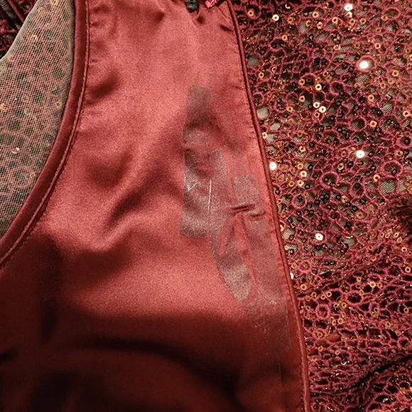 Kay Unger Gown Womens 6 Red Crochet Sequin - Picture 10 of 10